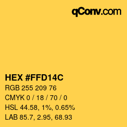 Color code: HEX #FFD14C | qconv.com