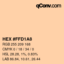 カラーコード: HEX #FFD1A8 | qconv.com