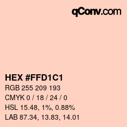 Farbcode: HEX #FFD1C1 | qconv.com