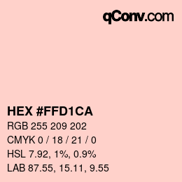 Color code: HEX #FFD1CA | qconv.com