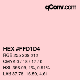 カラーコード: HEX #FFD1D4 | qconv.com