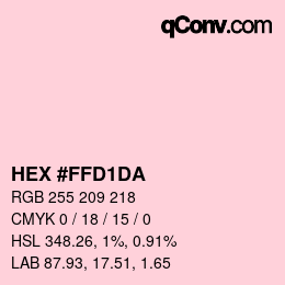 Color code: HEX #FFD1DA | qconv.com