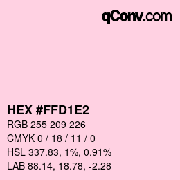 Color code: HEX #FFD1E2 | qconv.com
