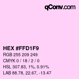 Color code: HEX #FFD1F9 | qconv.com