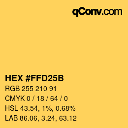 Color code: HEX #FFD25B | qconv.com