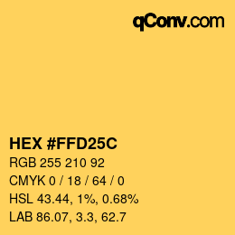 Color code: HEX #FFD25C | qconv.com