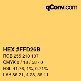 Color code: HEX #FFD26B | qconv.com