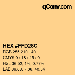 Color code: HEX #FFD28C | qconv.com