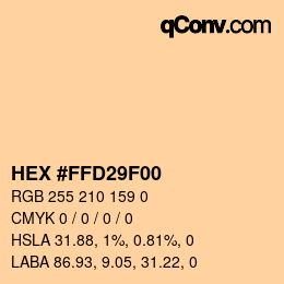 Color code: HEX #FFD29F00 | qconv.com