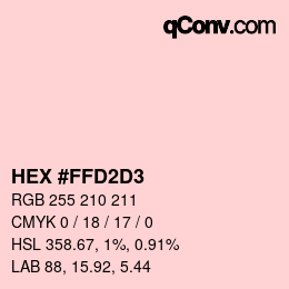 Farbcode: HEX #FFD2D3 | qconv.com