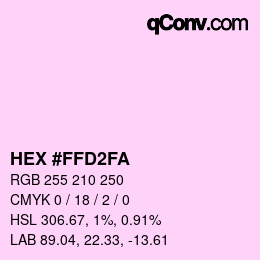 カラーコード: HEX #FFD2FA | qconv.com