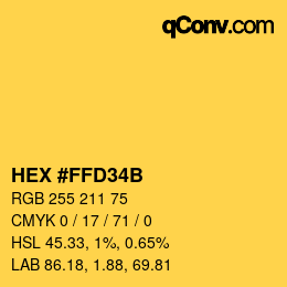 Color code: HEX #FFD34B | qconv.com