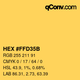 Color code: HEX #FFD35B | qconv.com