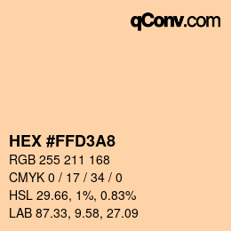 Color code: HEX #FFD3A8 | qconv.com