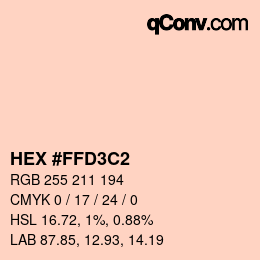 Color code: HEX #FFD3C2 | qconv.com