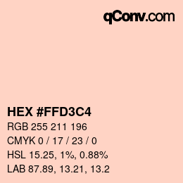 Color code: HEX #FFD3C4 | qconv.com