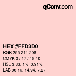 Color code: HEX #FFD3D0 | qconv.com