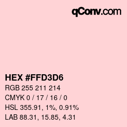 Color code: HEX #FFD3D6 | qconv.com