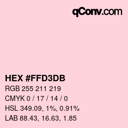 Color code: HEX #FFD3DB | qconv.com
