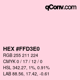 Color code: HEX #FFD3E0 | qconv.com