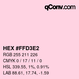 Color code: HEX #FFD3E2 | qconv.com