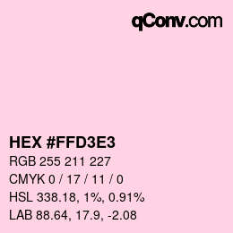 Color code: HEX #FFD3E3 | qconv.com