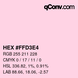 Color code: HEX #FFD3E4 | qconv.com