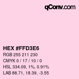 Color code: HEX #FFD3E6 | qconv.com