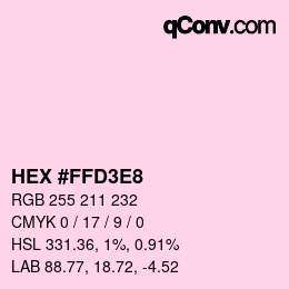 Color code: HEX #FFD3E8 | qconv.com