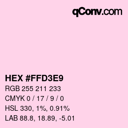 Color code: HEX #FFD3E9 | qconv.com