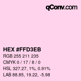 Color code: HEX #FFD3EB | qconv.com