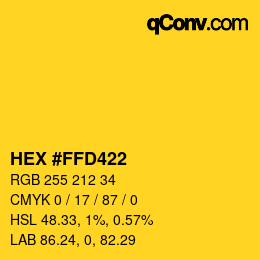 Farbcode: HEX #FFD422 | qconv.com