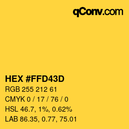 カラーコード: HEX #FFD43D | qconv.com