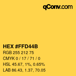 Color code: HEX #FFD44B | qconv.com