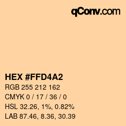 Color code: HEX #FFD4A2 | qconv.com