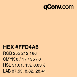 カラーコード: HEX #FFD4A6 | qconv.com
