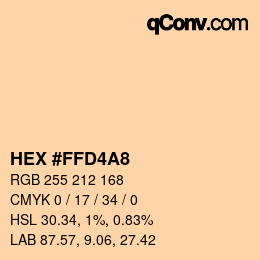 カラーコード: HEX #FFD4A8 | qconv.com