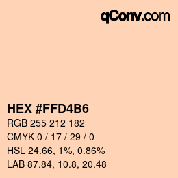 颜色代码: HEX #FFD4B6 | qconv.com
