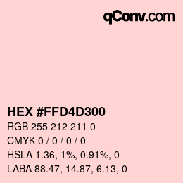 Color code: HEX #FFD4D300 | qconv.com