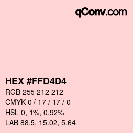 Color code: HEX #FFD4D4 | qconv.com