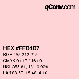 Color code: HEX #FFD4D7 | qconv.com