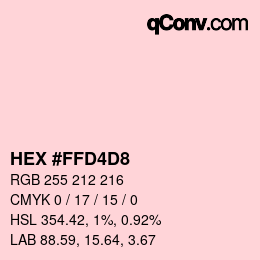Color code: HEX #FFD4D8 | qconv.com