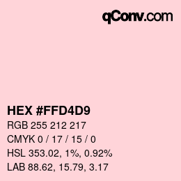 Color code: HEX #FFD4D9 | qconv.com