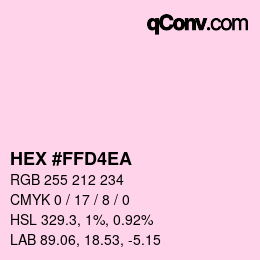 カラーコード: HEX #FFD4EA | qconv.com