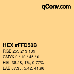 カラーコード: HEX #FFD58B | qconv.com