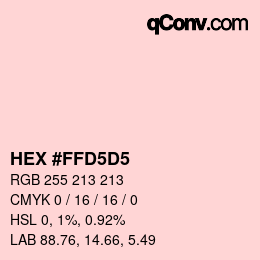 カラーコード: HEX #FFD5D5 | qconv.com