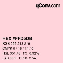颜色代码: HEX #FFD5DB | qconv.com