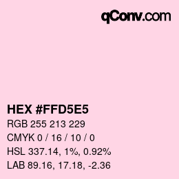 Farbcode: HEX #FFD5E5 | qconv.com