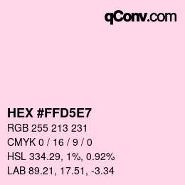 Farbcode: HEX #FFD5E7 | qconv.com