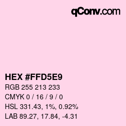 颜色代码: HEX #FFD5E9 | qconv.com